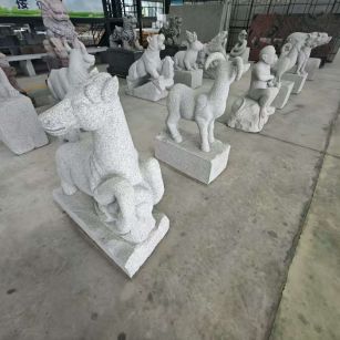 信阳芝麻白雕刻 十二生肖 异形雕刻