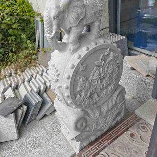 信阳芝麻白抱鼓石 庭院抱鼓石