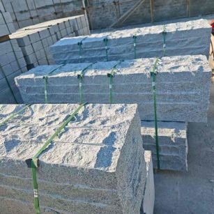 信阳芝麻白自然面整石 坐凳