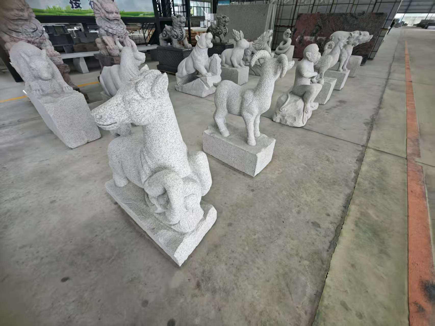 信阳芝麻白雕刻 十二生肖 异形雕刻